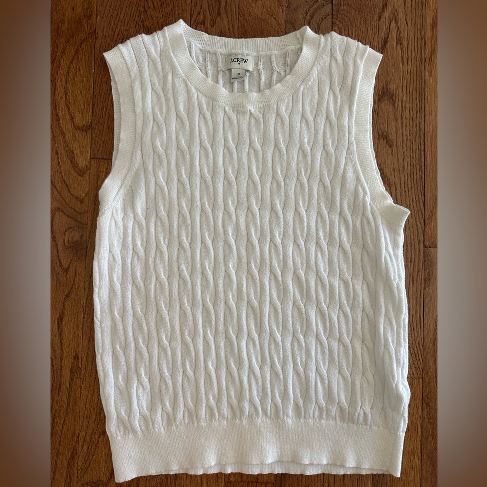 J. Crew Ivory Cable Knit Top